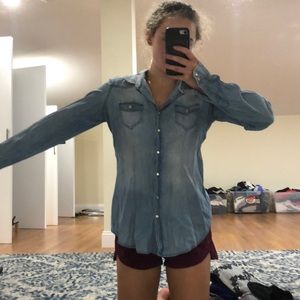 Light jean button up shirt